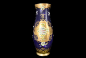 Ваза 50 см Лепка синяя E-S Bohemia Crystal