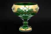 Конфетница 20 см "Лепка зеленая" E-V Bohemia Crystal