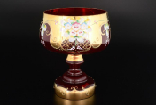 Конфетница на ножке Bohemia Лепка гранат 18 см Bohemia Crystal