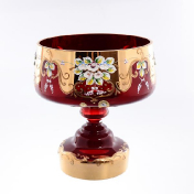 Конфетница н/н 23 см Лепка красная E-S Bohemia Crystal