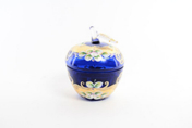 Конфетница с крышкой Bohemia Лепка синяя 10 см Bohemia Crystal