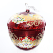 Конфетница с крышкой Bohemia лепка красная E-S 16 см Bohemia Crystal