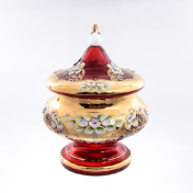 Конфетница с крышкой Bohemia лепка гранат E-S 21 см Bohemia Crystal