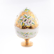 Конфетница с крышкой Bohemia Лепка белая 24 см Bohemia Crystal