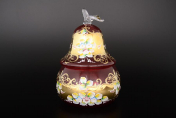 Конфетница с крышкой 24 см "Лепка красная" E-V Bohemia Crystal