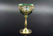 Комплект фужеров для мартини 280 Лепка зеленая E-S Bohemia Crystal