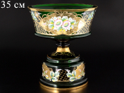 Фруктовница Bohemia лепка зеленая E-S 35 см Bohemia Crystal