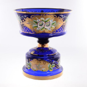 Фруктовница Bohemia лепка синяя E-S 35 см Bohemia Crystal