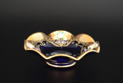 Фруктовница Bohemia Лепка синяя Веер 16 см Bohemia Crystal