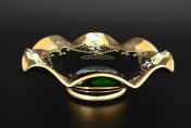 Фруктовница Веер 20 см Лепка зеленая E-S Bohemia Crystal