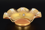 Фруктовница Bohemia Лепка золотая Веер 25 см Bohemia Crystal