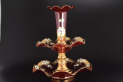 Фарфоровая этажерка (Горка) 2 яруса 50 см "Лепка красная" E-S Bohemia Crystal