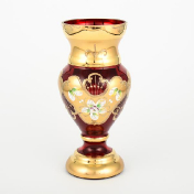 Ваза для цветов Crystal Bohemia Лепка гранат 21 см Bohemia Crystal