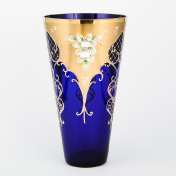 Ваза для цветов Crystal Bohemia Лепка зеленая 28 см Bohemia Crystal