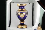 Ваза 60 см Лепка синяя S-A Bohemia Crystal