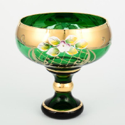 Конфетница Crystal Bohemia Лепка зеленая 13 см Bohemia Crystal