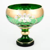 Конфетница Crystal Bohemia Лепка зеленая 16 см Bohemia Crystal