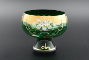 Конфетница 16 см Лепка зеленая S-A Bohemia Crystal