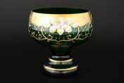 Конфетница 16 см Лепка зеленая S-A Bohemia Crystal