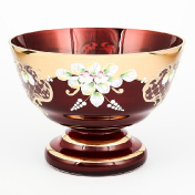 Конфетница Crystal Bohemia Лепка гранат 21 см Bohemia Crystal