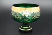Конфетница 21 см Лепка зеленая S-A Bohemia Crystal