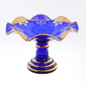Конфетница Веер Bohemia лепка синяя E-S 21 см Bohemia Crystal