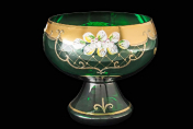 Конфетница н/н 21 см "Лепка зеленая " S-A Bohemia Crystal