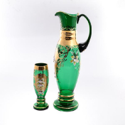 Комплект для воды Bohemia Лепка зелёная 7 предметов Bohemia Crystal
