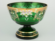 Фруктовница Bohemia лепка зеленая E-S 26 см Bohemia Crystal