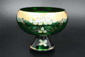 Фруктовница 26 см Лепка зеленая S-A Bohemia Crystal
