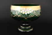 Фруктовница 26 см Лепка зеленая S-A Bohemia Crystal