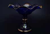 Фруктовница Веер 32 см Лепка синяя S-A Bohemia Crystal