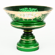 Фруктовница Crystal Bohemia Лепка зезеная Bohemia Crystal