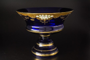 Фруктовница н/н 30 см "Лепка синяя" S-A Bohemia Crystal
