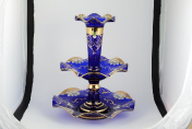 Фарфоровая этажерка (Горка) 40 см Лепка синяя S-A Bohemia Crystal