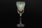 Комплект фужеров для вина 250 мл Анжела U-R фон зеленая (6 шт.) Bohemia Crystal