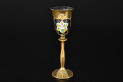 Комплект рюмок для водки 60 мл Лепка черная U-R золотая ножка (6 шт.) Bohemia Crystal