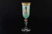 Комплект фужеров для шампанского 190 мл Охота зеленая U-R кристина (6 шт.) Bohemia Crystal