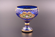 Конфетница 13 синяя Bohemia Crystal
