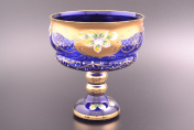 Фруктовница 26 синяя Bohemia Crystal