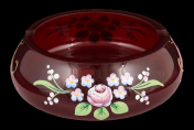 Пепельница 18 см Лепка Красная Bohemia Crystal