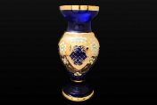 Ваза 50 см Лепка Синяя М+М Bohemia Crystal