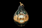 Конфетница с крышкой (Груша) 40 см Лепка Зеленая М+М Bohemia Crystal