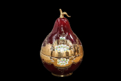 Конфетница с крышкой (Груша) 40 см Лепка Красная М+М Bohemia Crystal