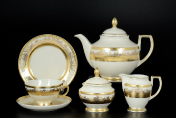 Чайный сервиз на 6 персон 23 предмета Crem Gold 9320 Falkenporzellan