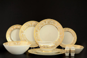 Столовый сервиз на 12 персон Falkenporzellan Constanza Crem Imperial Gold 43 предмета