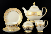 Фарфоровый чайный сервиз на 6 персон 23 предметов Constanza Crem Imperial Gold Falkenporzellan