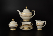Фарфоровый чайный сервиз на 6 персон 17 предметов Crem Empire Gold Falkenporzellan
