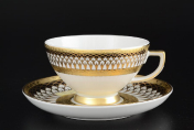Комплект чайных пар 220 мл B & W Gold (6 пар) Falkenporzellan