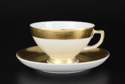 Комплект чайных пар 220 мл Full Gold 9342 (6 пар) Falkenporzellan